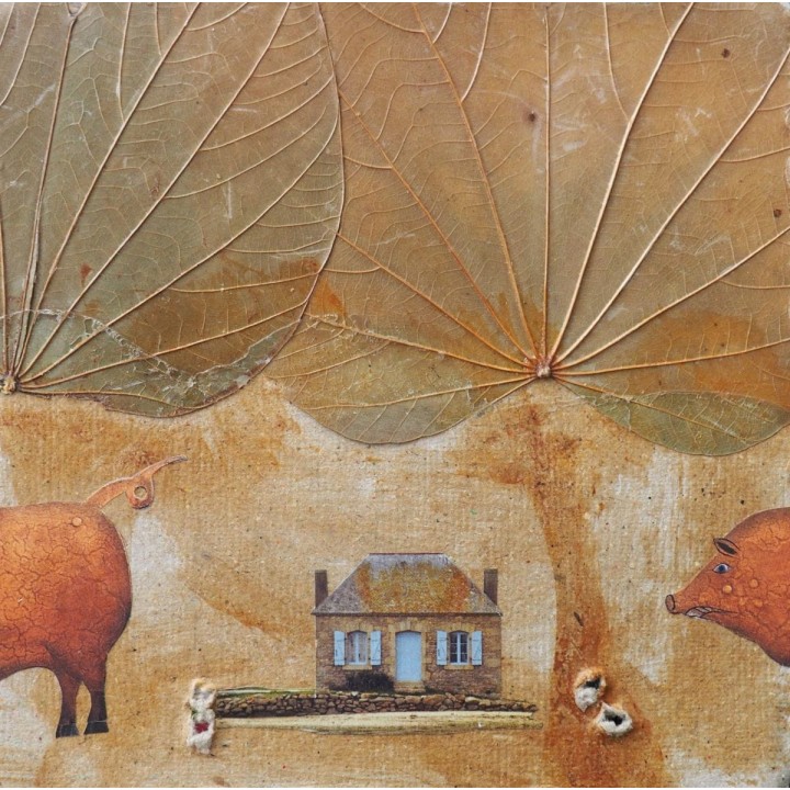 Kolaż analogowy „Świnia domowa” - wydruk