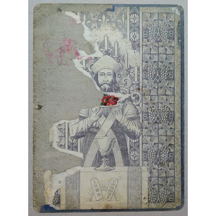 Kolaż analogowy „Dziesięć przykazań. Pierwsze: jedz zdrowo” - wydruk