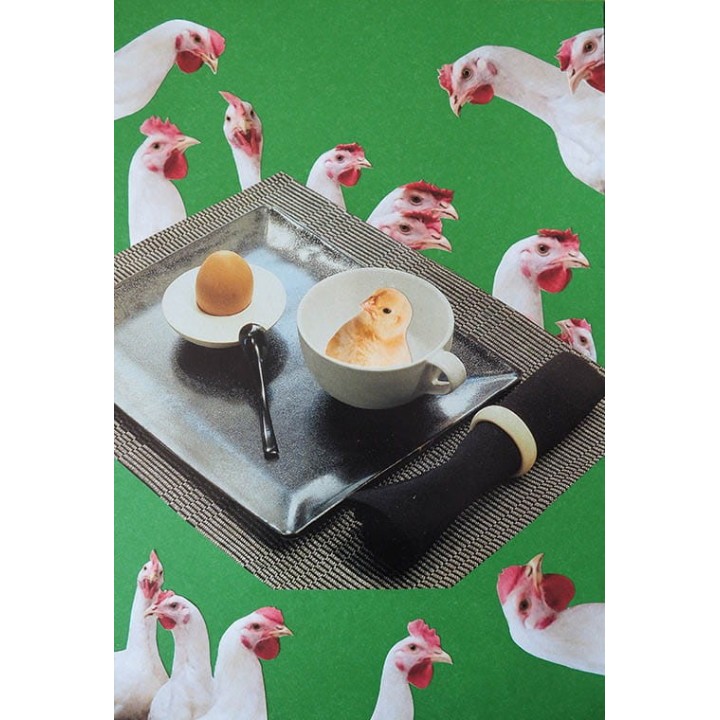 Kolaż analogowy „Co było pierwsze”