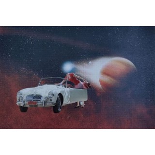 Kolaż analogowy „Kosmiczne podróżowanie”